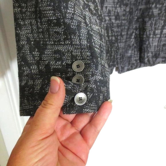 Coldwater Creek Blazer Jacket Black White Classic Career Tailored Style Size P8 - Picture 5 of 11